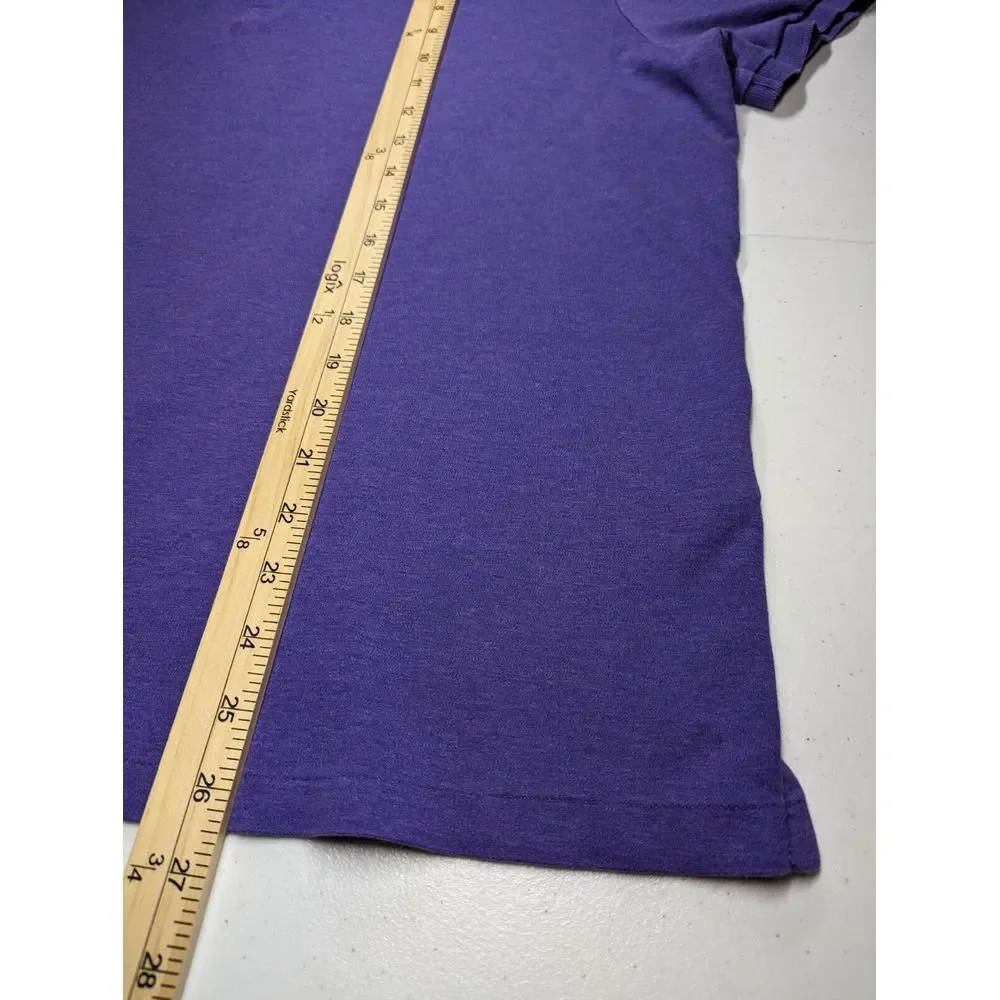 Polo Ralph Lauren Mens XL Custom Slim Fit Purple‎ Shirt Green Logo Short Sleeve